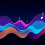 Illustration of layered sound waves and musical notes representing seamless audio loops.