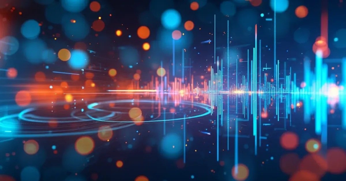 A vibrant representation of the interaction between music and digital advertising.