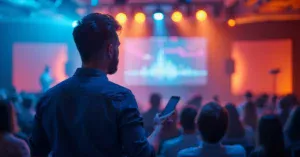 A lively live streaming event featuring interactive audio elements.